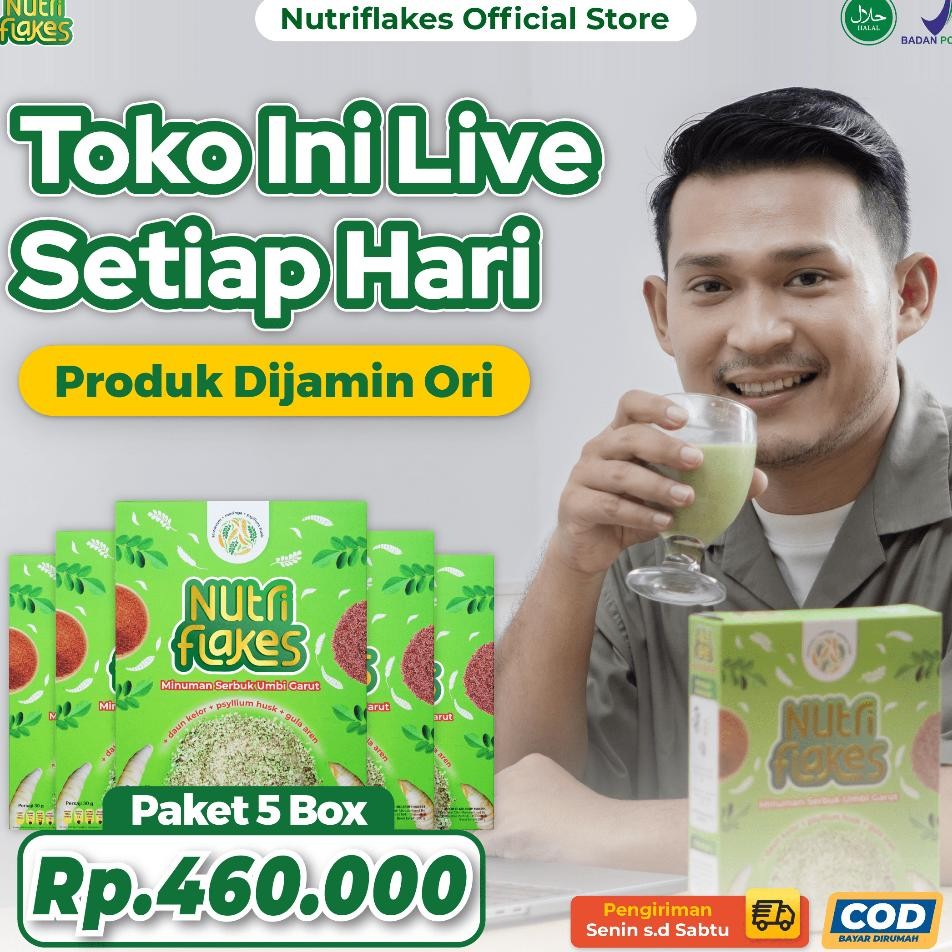 

Nutriflakes Sereal Umbi Garurt Asam Lambung Maag Dan Gerd 5 Box