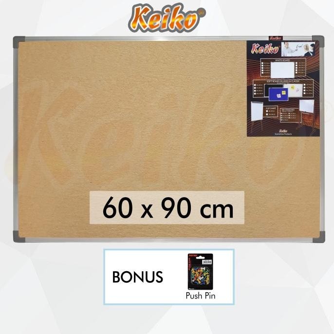 

TERMURAH - Softboard Cork Pin Board / Papan Mading Gantung Keiko 60 x 90 cm