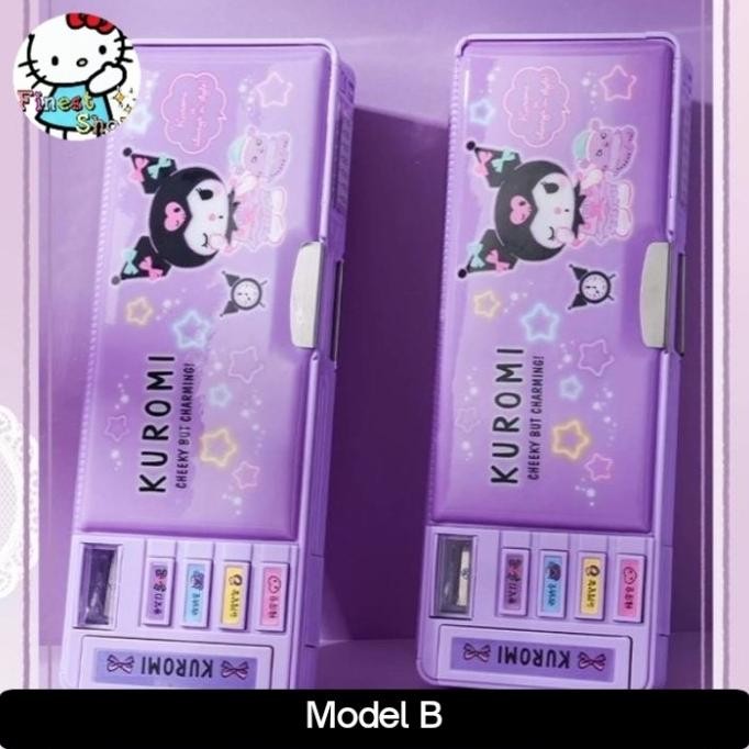 TERMURAH - Tempat Pensil Sanrio Magnetic Pencil Case Kuromi Kotak Pulpen Mekanik