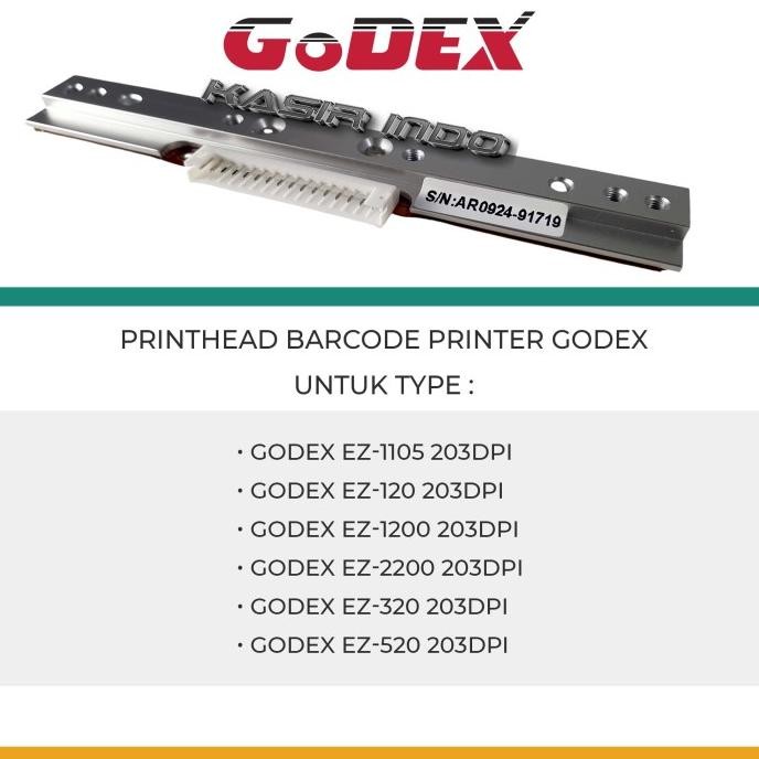 PRINTHEAD GODEX EZ-1105 | EZ-120 | EZ-1200 | EZ-2200 | EZ-320 | EZ-520  HEADPRINT ORIGINAL BARCODE P