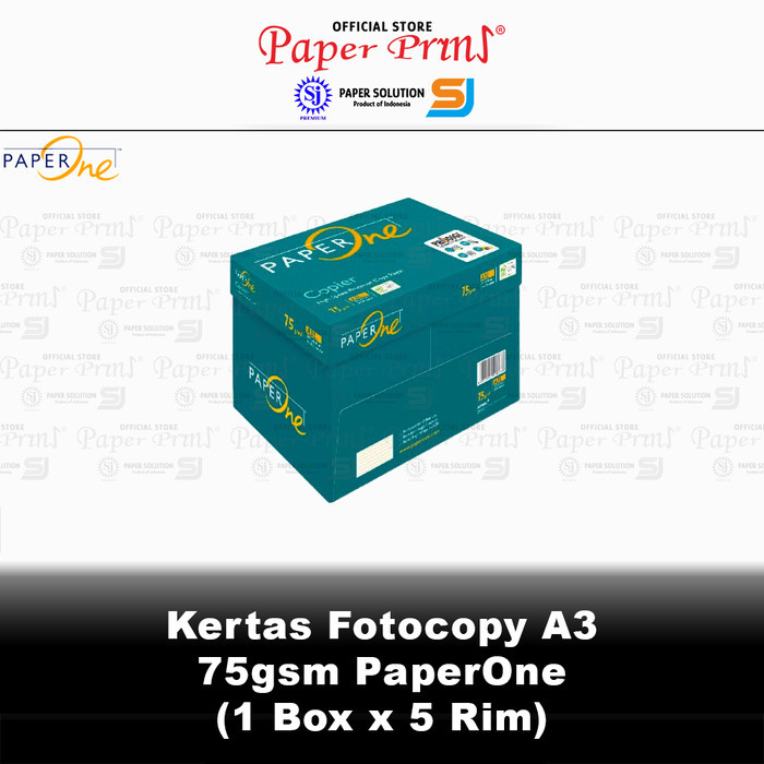 

Kertas Fotocopy HVS A3 75gr PaperOne 1 Box isi 5 Rim