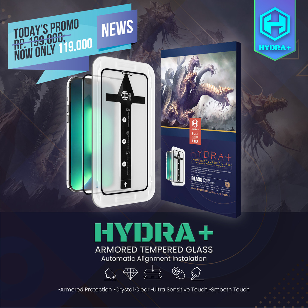 Iphone 16 Pro HYDRA+ Tempered Glass Anti Spy Auto Alignment - Anti Gores - No Frame