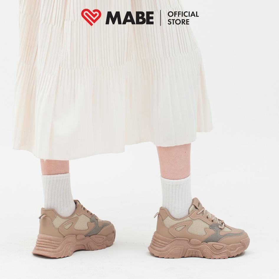 Mabe Yoona Sepatu Sneakers Wanita Olahraga Tinggi Korea Casual Sport Shoes C Keren Brown Coklat