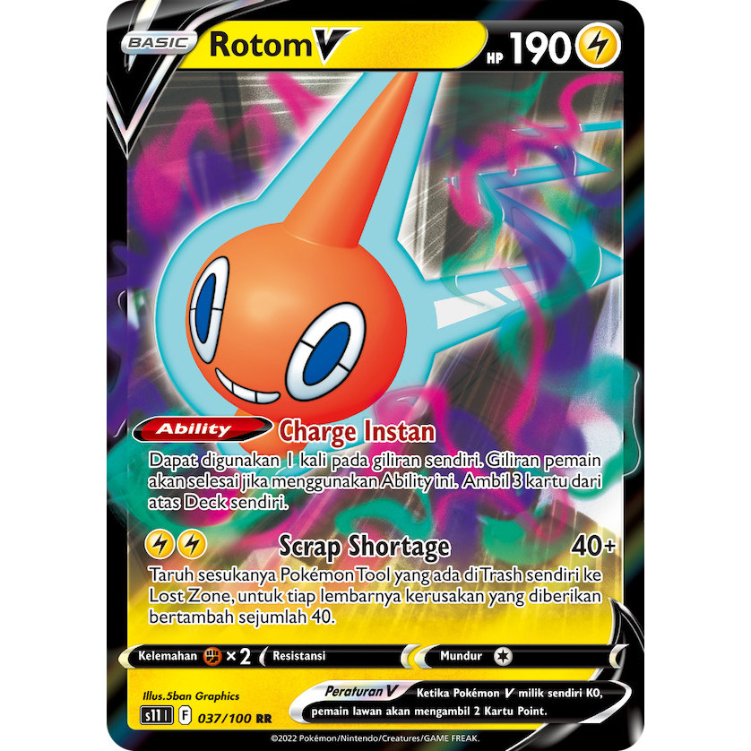 Rotom V RR S11 037/100 Neraka Sirna - Pokemon TCG Indonesia