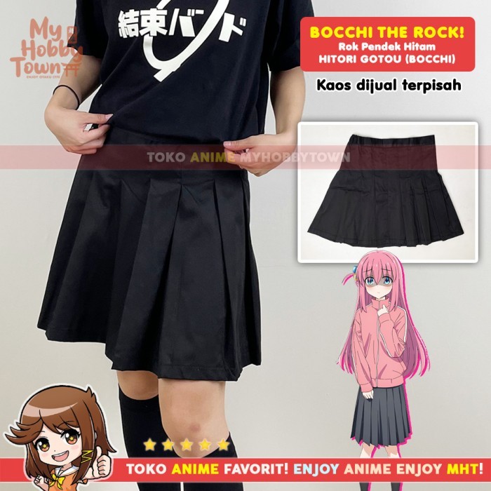 Rok Cosplay Bocchi Hitori Gotou Gotoh Anime Bocchi The Rock Hitam