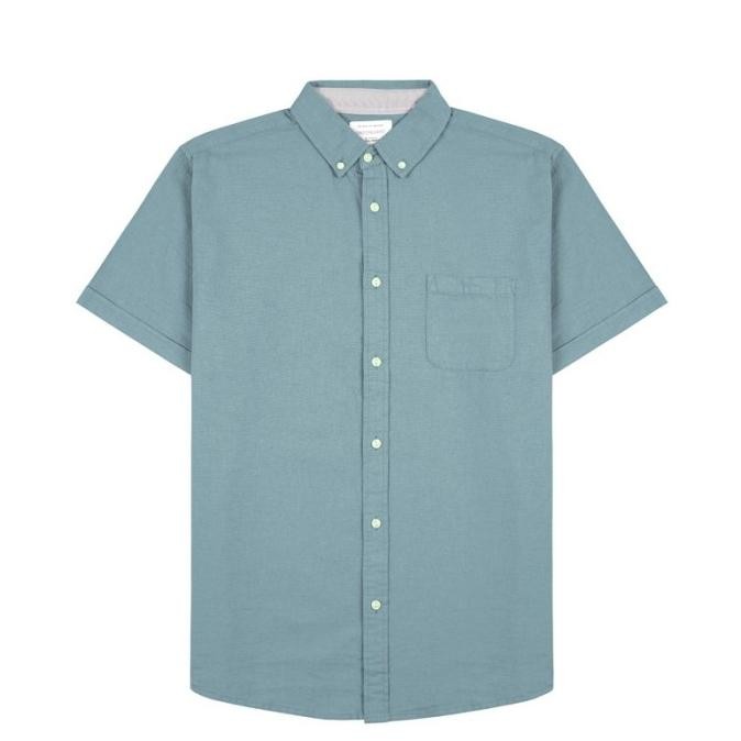 JUAL Greenlight Kemeja Lengan Pendek Basic Plain Shirt Regular Fit Polos