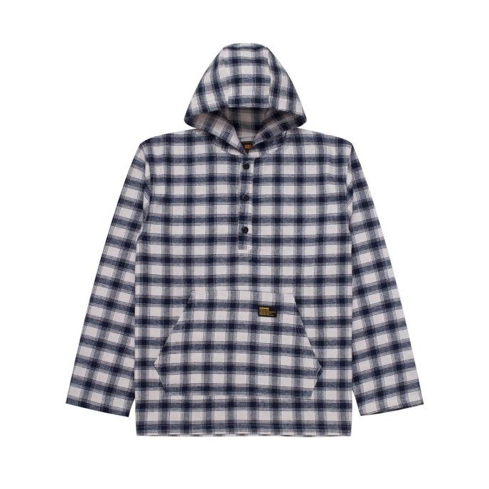 BRG BARU Screamous Flannel HoodieShirt ZEKO BLUE WHITE