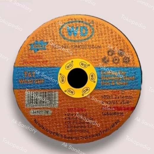 Batu Gerinda Potong 4" - Batu Potong Gurinda Tangan WD 4 x1,2 1Kotak