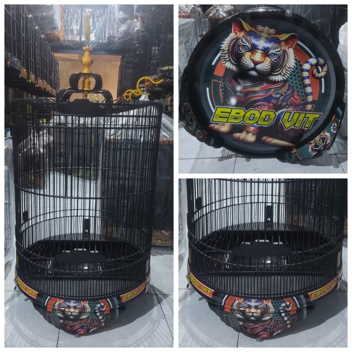 Sangkar Murai PVC Decal Ebod Jaya Motif White Tiger Ebod Vit