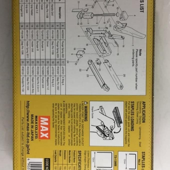 

stapler tembak guntacker / gun tacker max