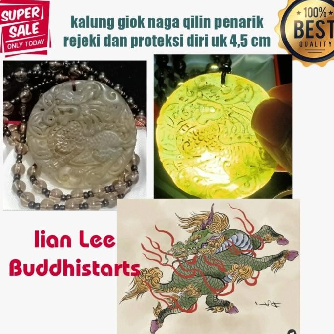 Ready stock] kalung fengshui giok naga qilin kemakmuran