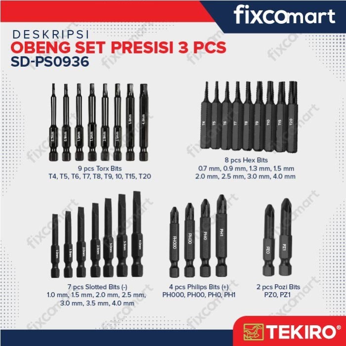 Tekiro Obeng Presisi 30 Pcs / Obeng Set