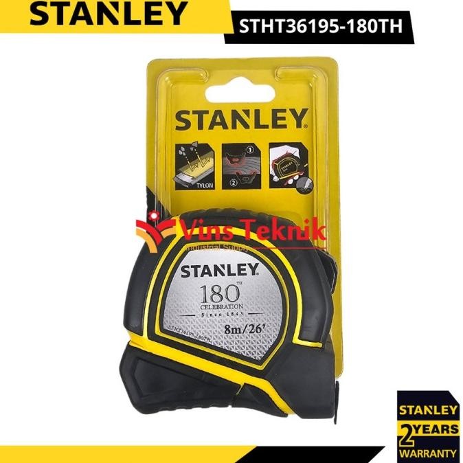 stanley stht36195-180th meteran manual 8m measuring tape tylon tape rules berkualitas