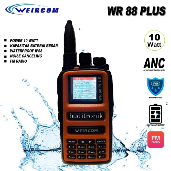 HT WEIRCOM WR 88 PLUS DUAL BAND 10 WATT IP 68 WATERPROOF