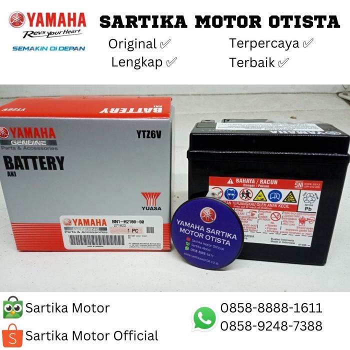 Ready Original Battery Assy YTZ6V ( Accu) Yamaha