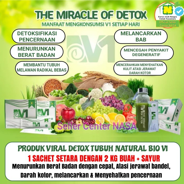 Promo - Natural Bio V1 Nasa Pelangsing Diet Sehat Detox Pencernaan Tubuh Fiber Termurah