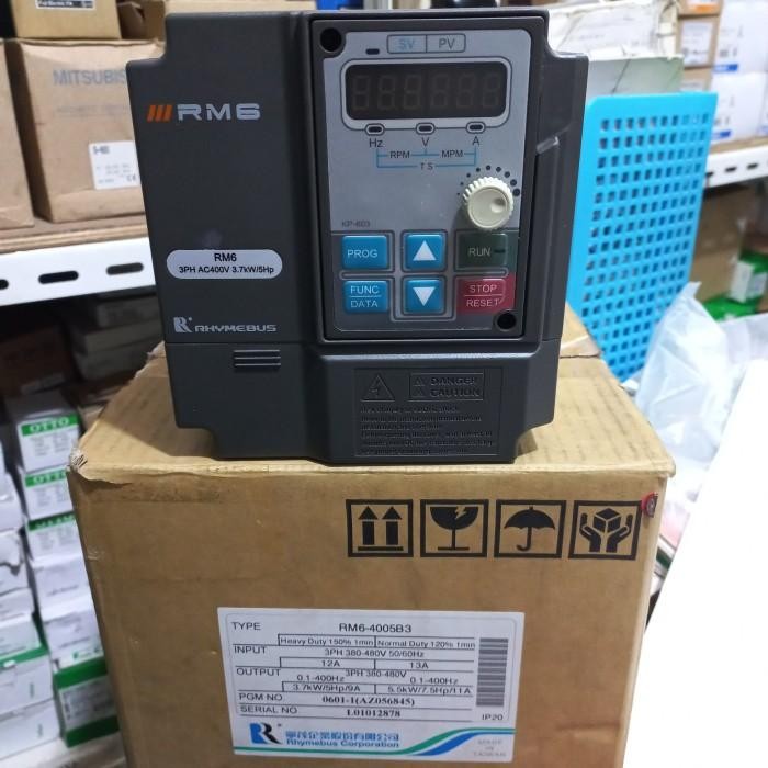 Inverter Rhymebus Rm6-4005B3 3,7Kw/ 5Hp3Phase 380Vac Rhymebus Terbaru.