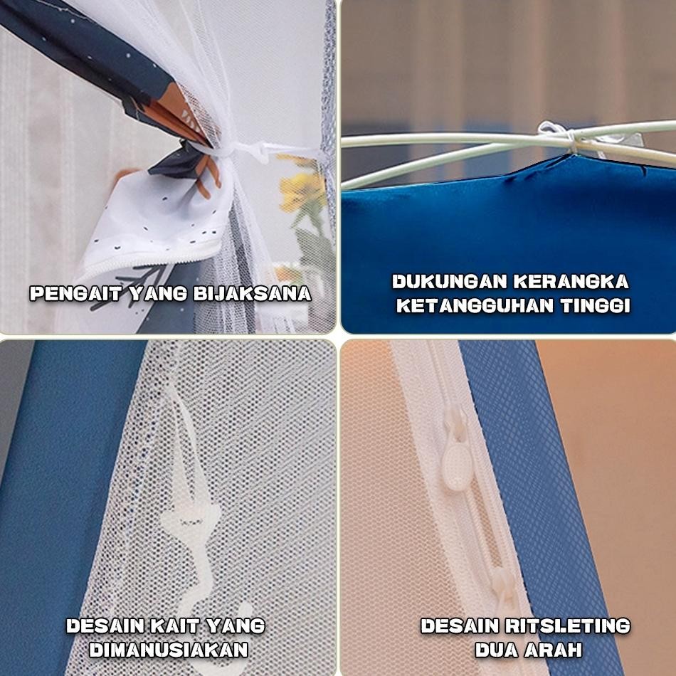 Jiashili  Kelambu Tidur 120*200Cm Kelambu Lipat Anti Nyamuk Kelambu Pelajar Kelambu Lipat Kelambu Ko