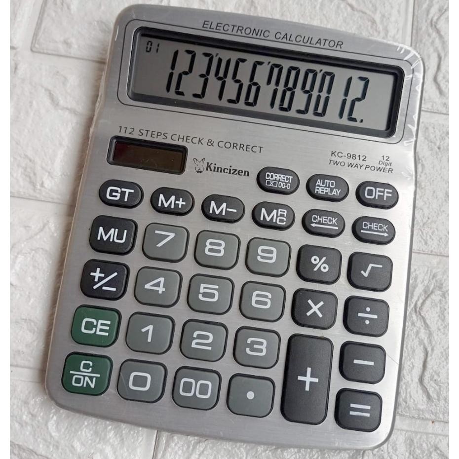 

Kalkulator Ct 9812 - 12 Digit - Che And Correct - Ukuran Besar - Tombol Gede - Layar Lebar