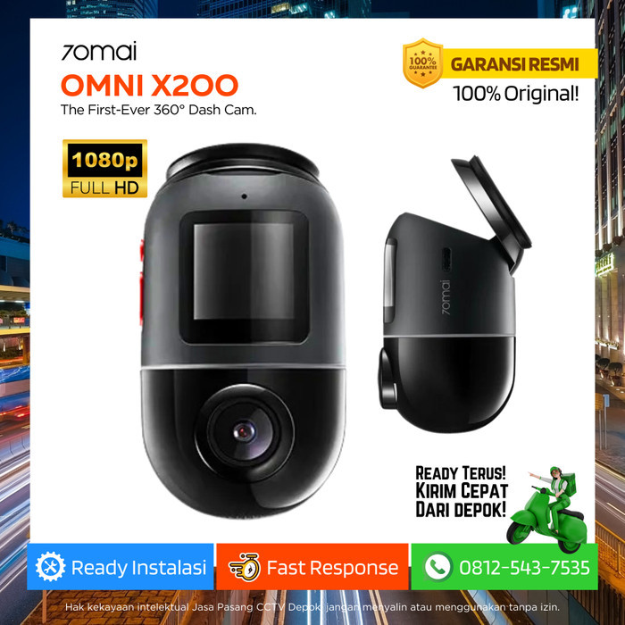 DashCam 70mai Omni X200 360 FullHD 1080P 4G GPS - Kamera Mobil Terbaik