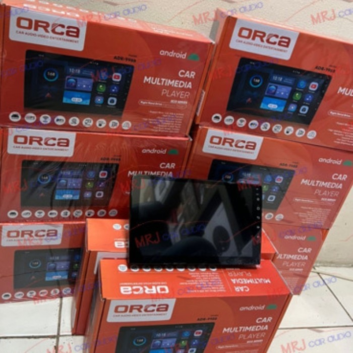 head unit tv mobil android 9inch merk ORCA free kamera mundur