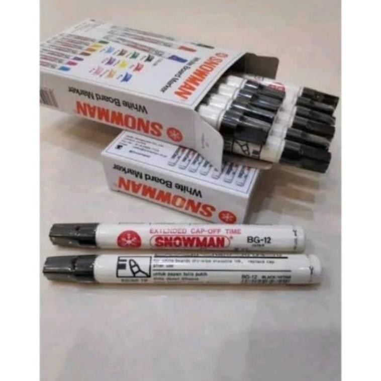 

Spidol Whiteboard Snowman Bg12 Warna Hitam Isi 12Pcs Harga Per Dus 1 Dus Isi 60Kotak