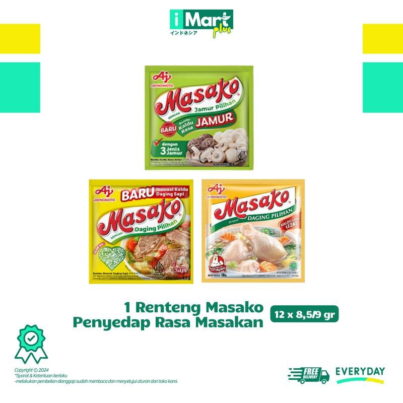 

Masako Penyedap Rasa Masakan Kemasan Renteng 12x9/8.5g | Bumbu Kaldu Soup Ayam Jamur Sapi Food Halal Daging Asli Msg Instan Lezat Etawa Selai Bubur Bahan Saus Fat Arum Lauk