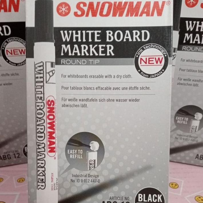

Snowman White Board Marker Abg 12 1Dus (12Pcs) Spidol Non Permanen Spidol Papan Tulis