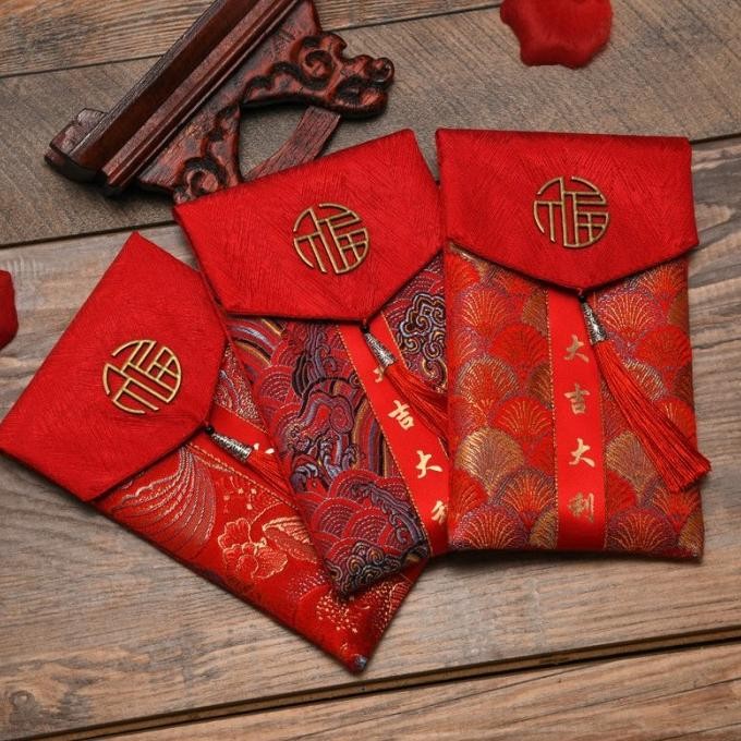

Amplop Angpau Merah Premium Angpao Imlek Kado Ultah Ortu PJG 2922 isi6 KS88