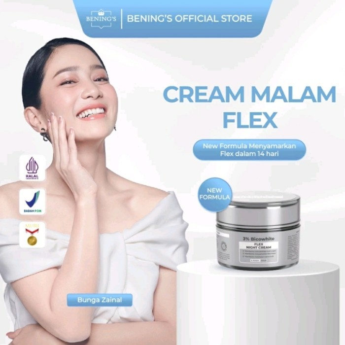 FLEX NIGHT CREAM BENINGS SKINCARE KRIM MALAM FLEK BENING