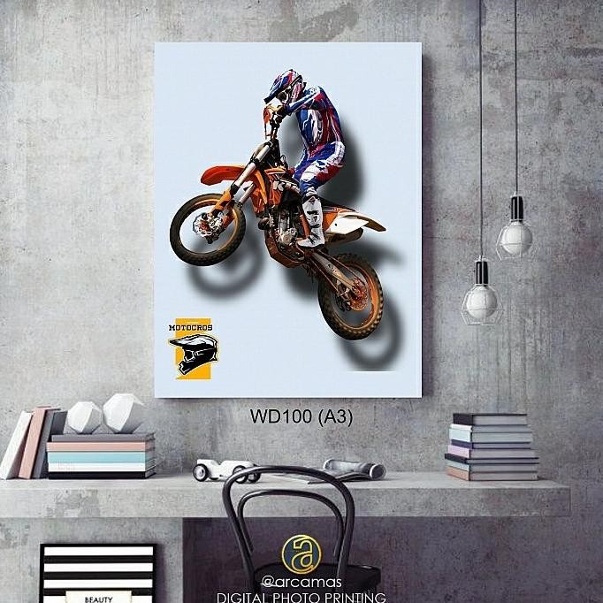 Sale Hiasan Dinding MOTOR CROSS Kamar Cowok Poster MOTOCROSS TRAIL Size: A3