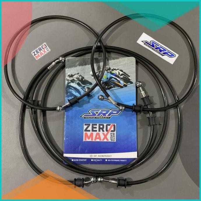 Selang Rem SRP Ultra Speed Racing Black Carbon Yamaha XMAX X-MAX ABS 1