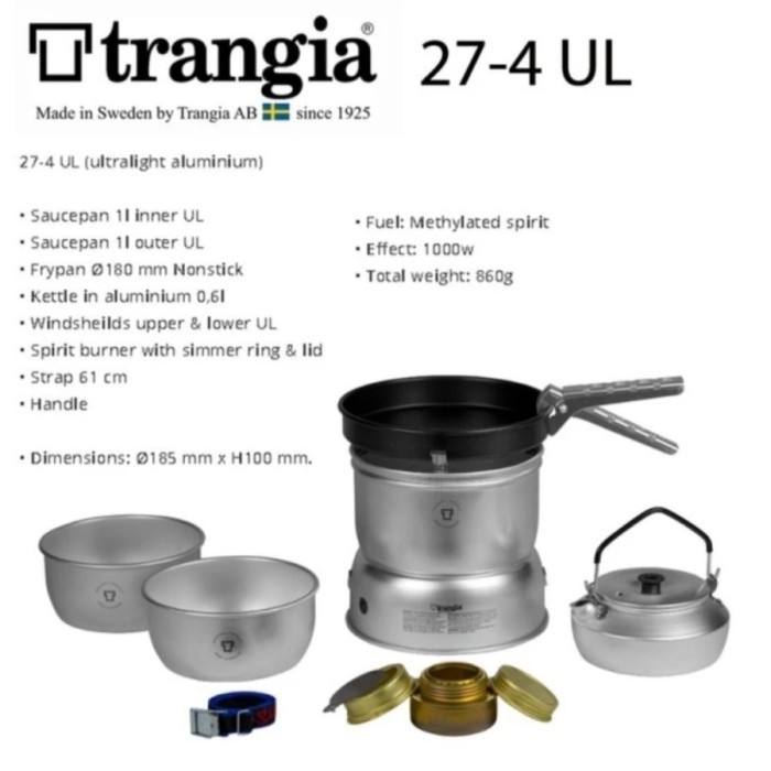 Trangia Mini 27-4 25-4 UL Original Alat Masak Kompor Camping Cooking Set Fuel Bottle