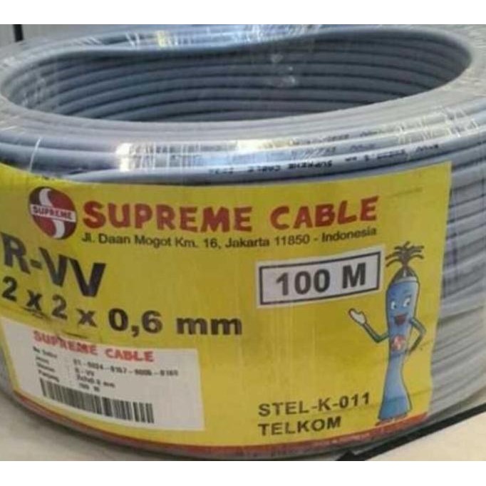 Kabel Telepon Supreme ITC 2 Pair 2x2x0,6mm Eceran 1 Roll 100 Meter
