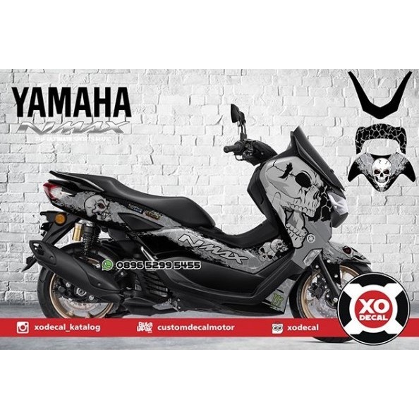 Decal Sticker Nmax New 2020 Facelift Black Skull Design