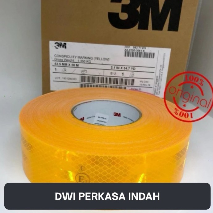 

3M Stiker 983 Conspicuity Marking Yellow Original Asli 1 Roll 50 Meter