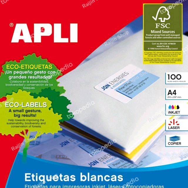 

Apli White Paper Label 01283 - 38 x 21,2 mm