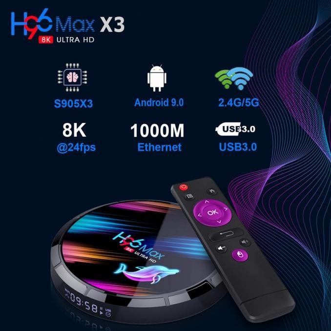 H96 MAX X3 4 64 GB Android 9.0 WIFI DUAL BAND Smart Box Amlogic S905X3
