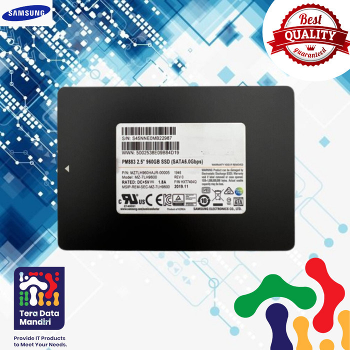 SSD Samsung PM883 960GB SATA 6GB 2.5Inch / MZ7LH960HAJR-0000