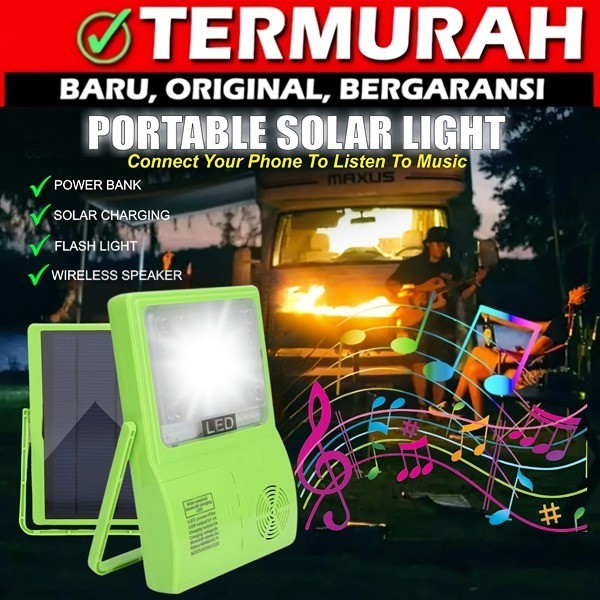Power Bank Tenaga Matahari/Lampu Emergency / Bluetooth Speaker Terbaru