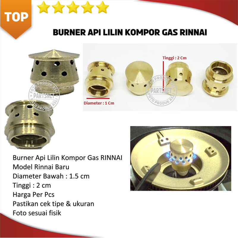 Burner api lilin kompor gas RINNAI