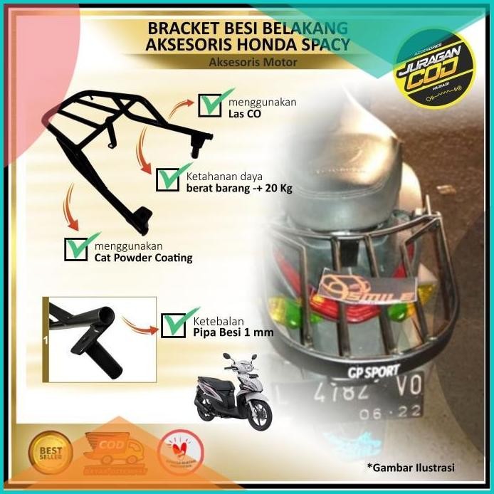 Bracket Besi Spacy karbu & Fi 2010-2017 / Aksesoris bagasi Box Spacy 1