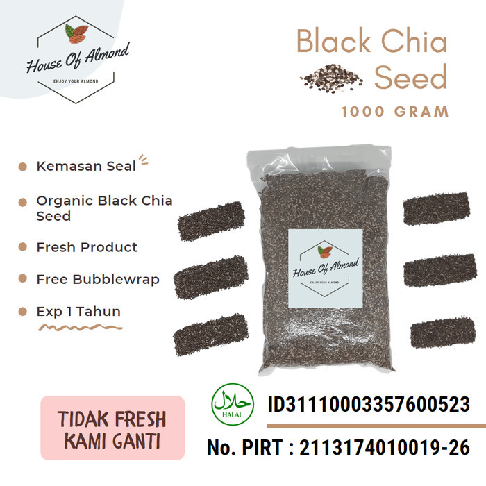 

Black Chia Seeds Organic 1kg