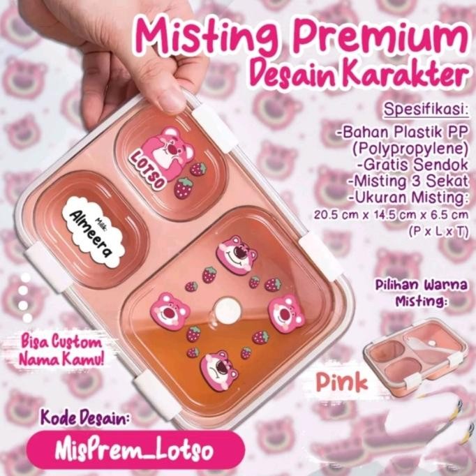 Tempat makan lotso toy story kotak makan lotso bear tempat makan anak E83T