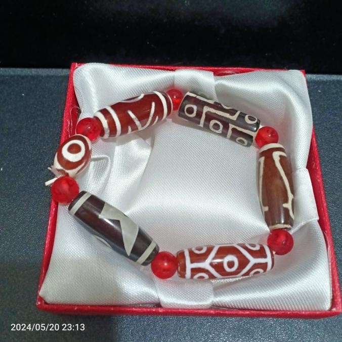 Produk Unggulan] Gelang Tibet Dzi Stone Fosil kuno
