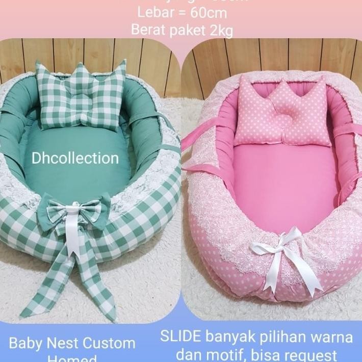Baby Nest Kasur Bayi Baby Oval Perahu Lonjong Bulat Motif Cowok Cewek Unisex Polosan Custom Kado Lah