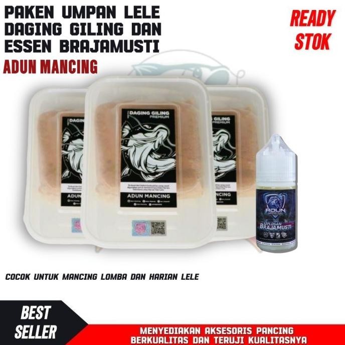 paket umpan lele daging giling dan essen brajamusti adun mancing