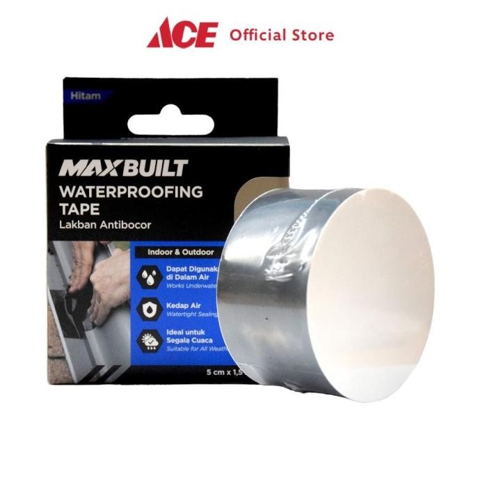 

Maxbuilt 5 cmx1.5 mtr Isolasi Tahan Air Pe - Hitam Isolasi Lakban Perekat Waterproof Tambalan Bocor Tape Anti Air 2112
