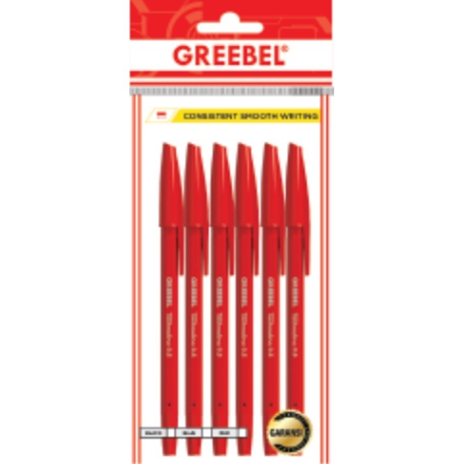 

Greebel Bolpen Technoline 0.5 Merah Set Isi 6 Pcs