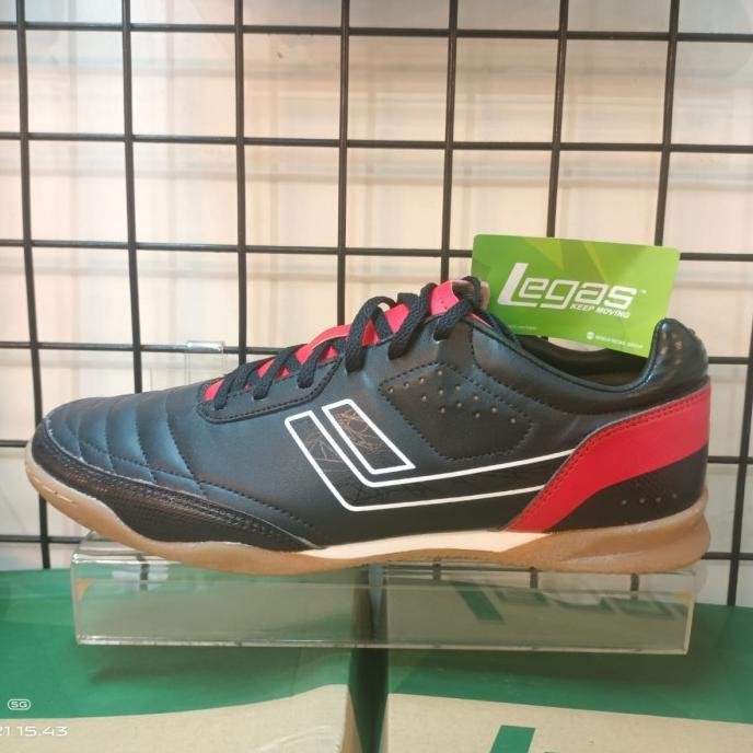 SEPATU FUTSAL LEAGUE LEGAS MEISTER HITAM MERAH PRIA ORIGINAL PROMO